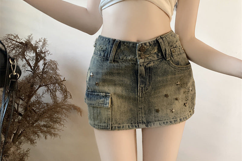 Vintage Y2K Low Waist Denim Mini Skirt