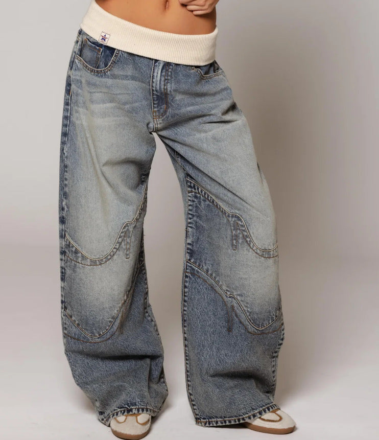 Vintage Low Rise Straight Leg Jeans