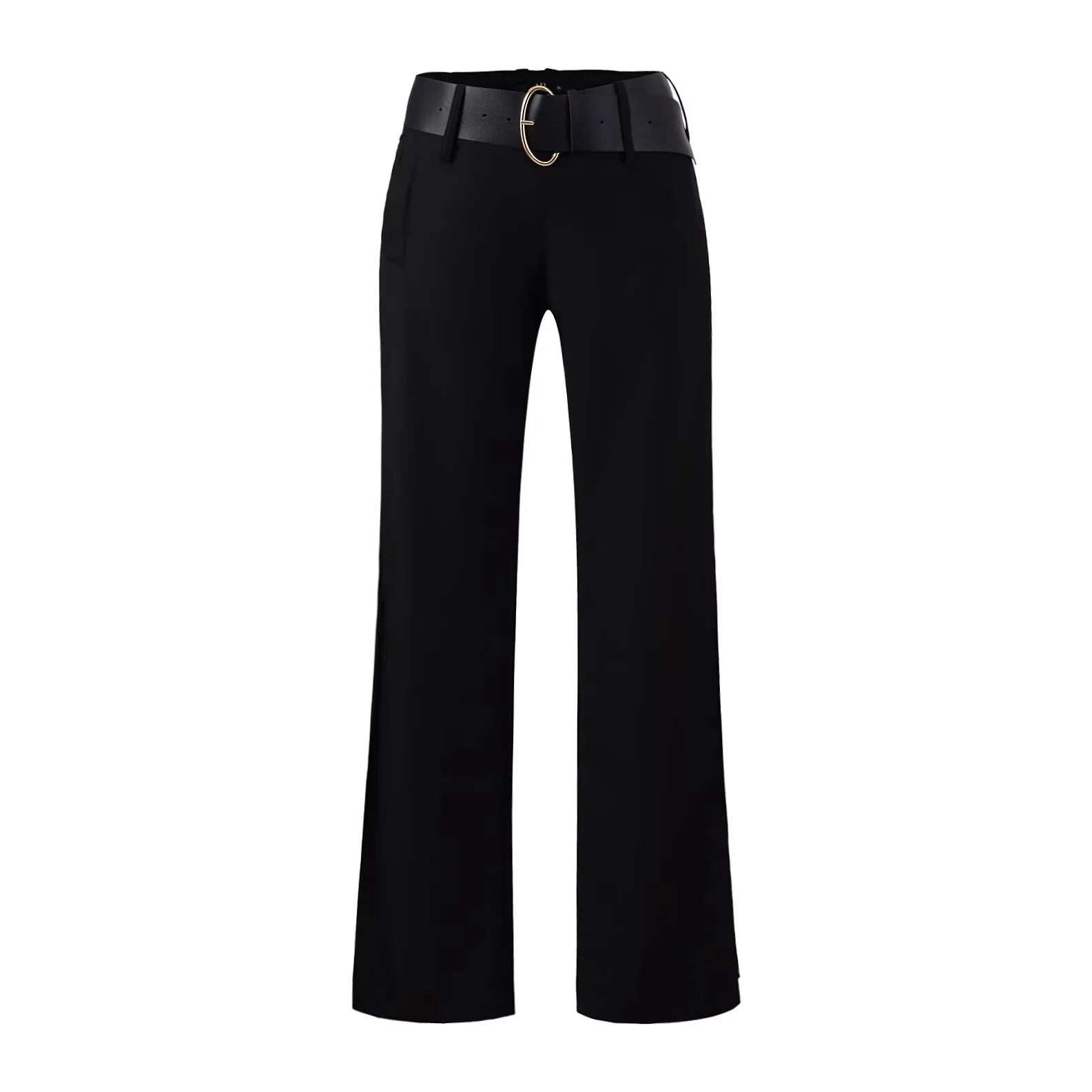 Low waist wide leg suit pants