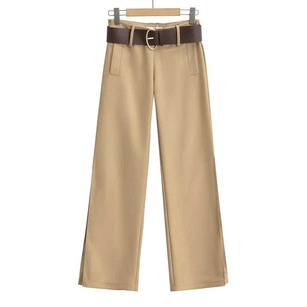 Low waist wide leg suit pants