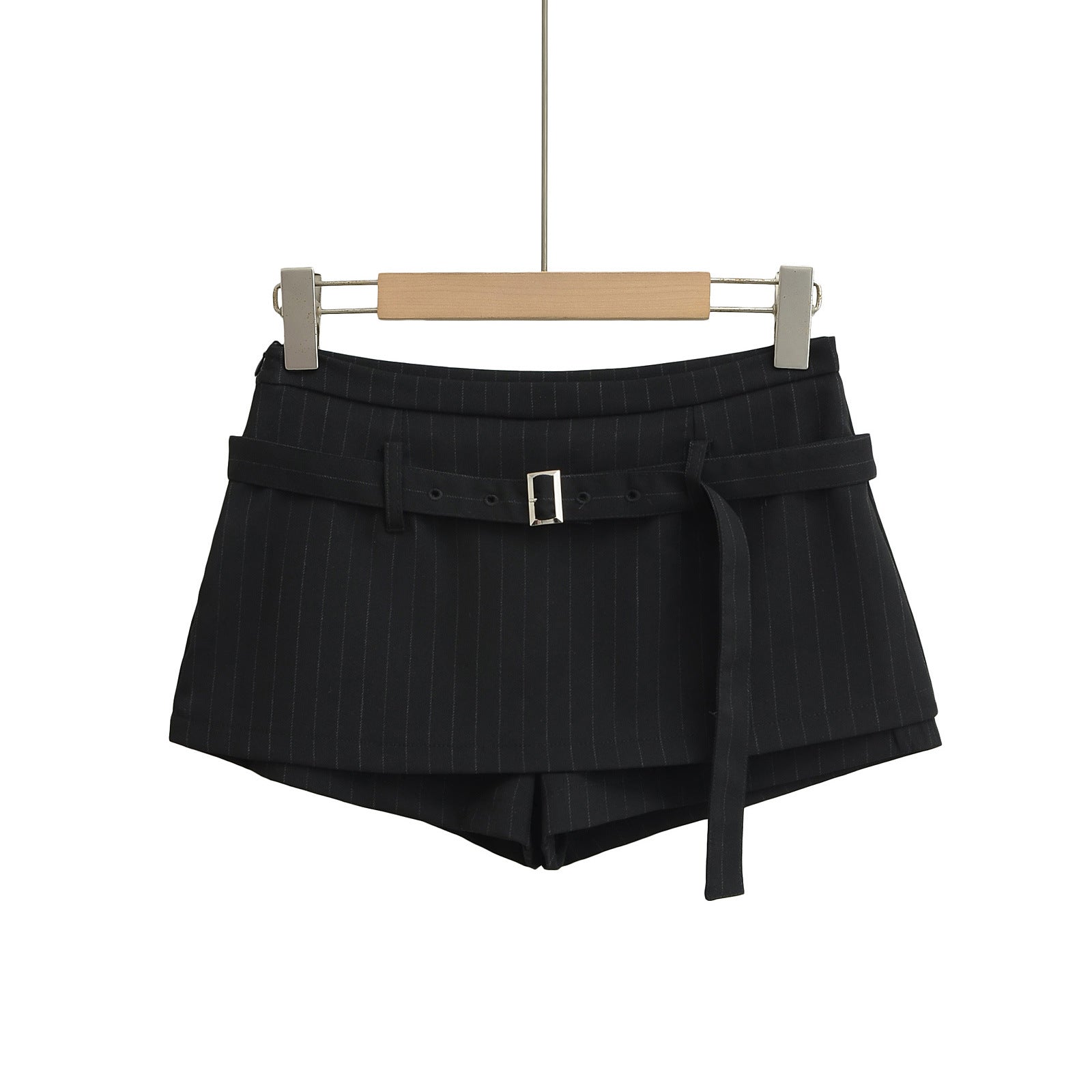 Low Waist Fake Two Piece Striped Pants Half length Skirt