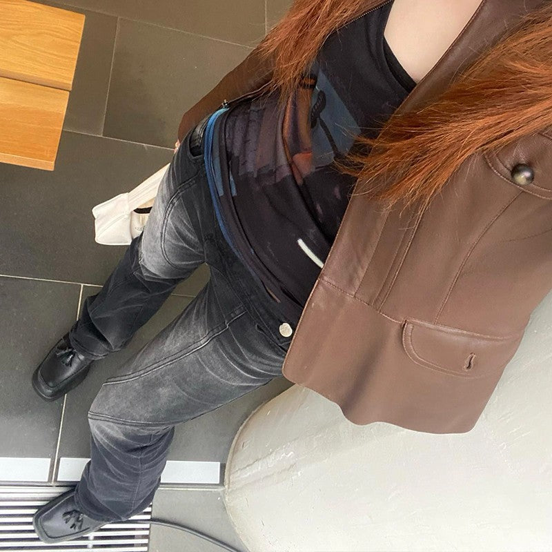 American Retro Hot Girl Low Waist Skinny Jeans