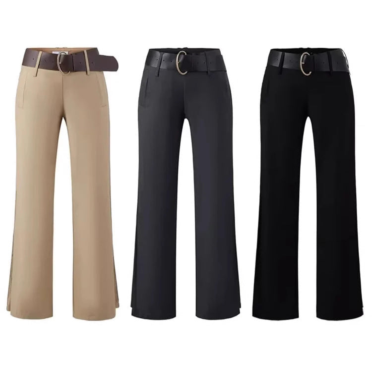 Low waist wide leg suit pants