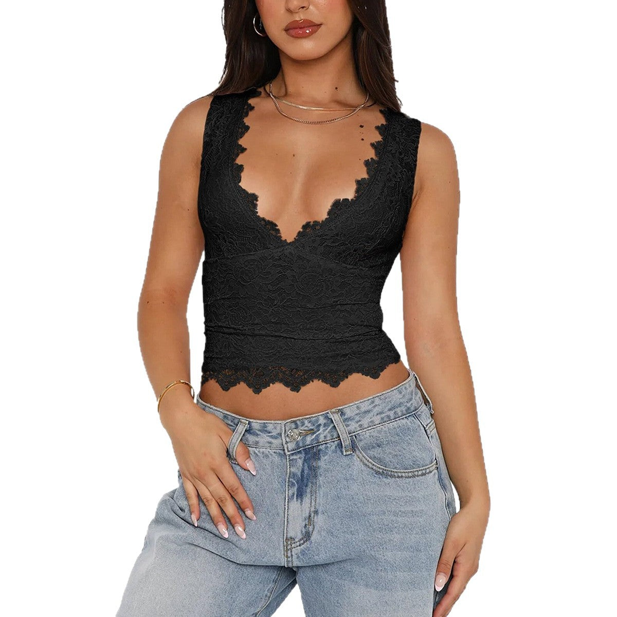 Sexy Lace Y2K Crop Top