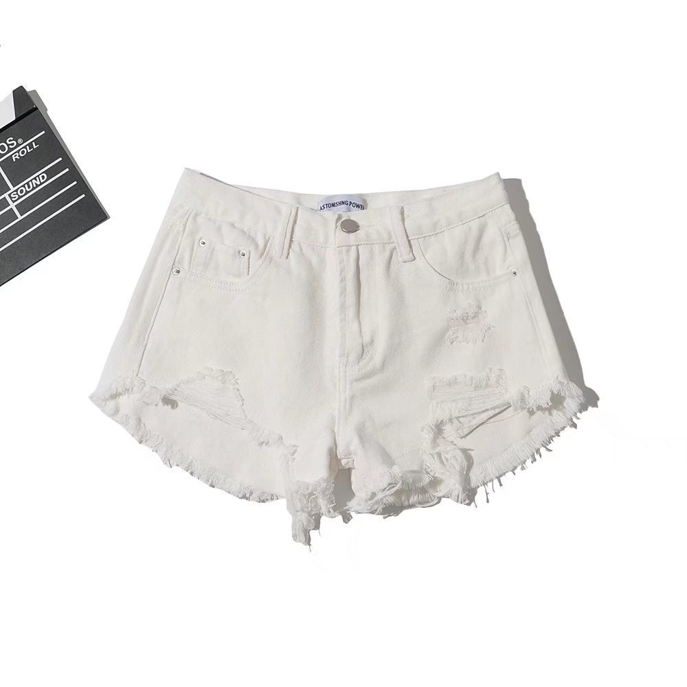 Women's New Low Waist Fringe Denim Shorts