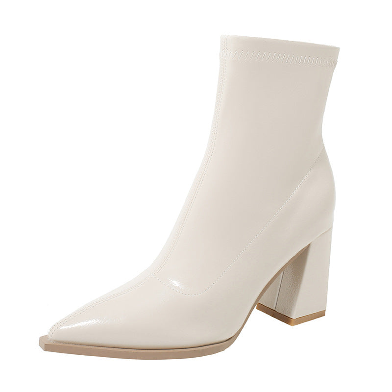 White Knee High Boots