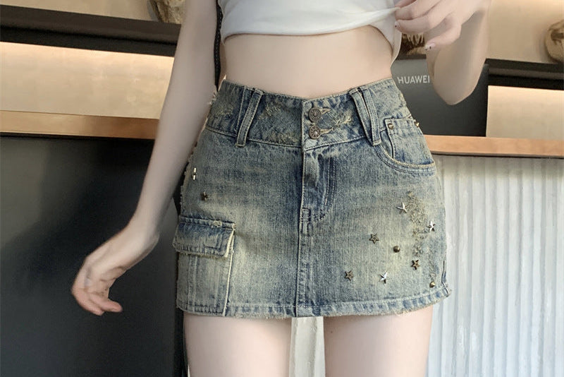 Vintage Y2K Low Waist Denim Mini Skirt