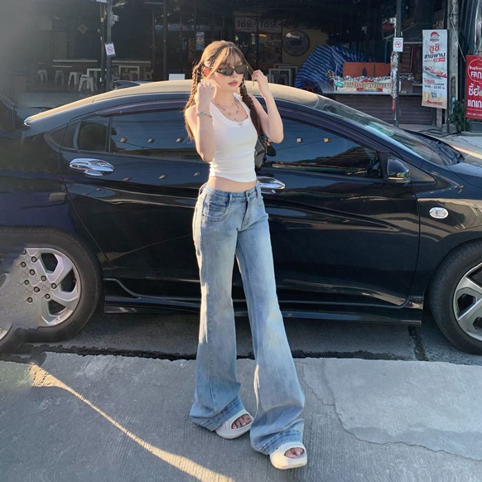 Vaqueros acampanados retro de cintura baja – Hot Girl Energy