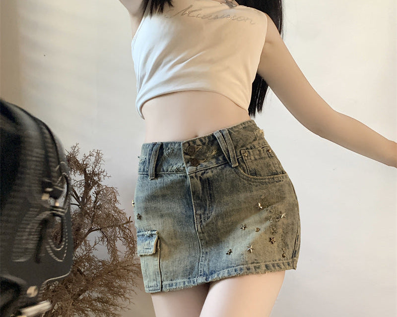 Vintage Y2K Low Waist Denim Mini Skirt