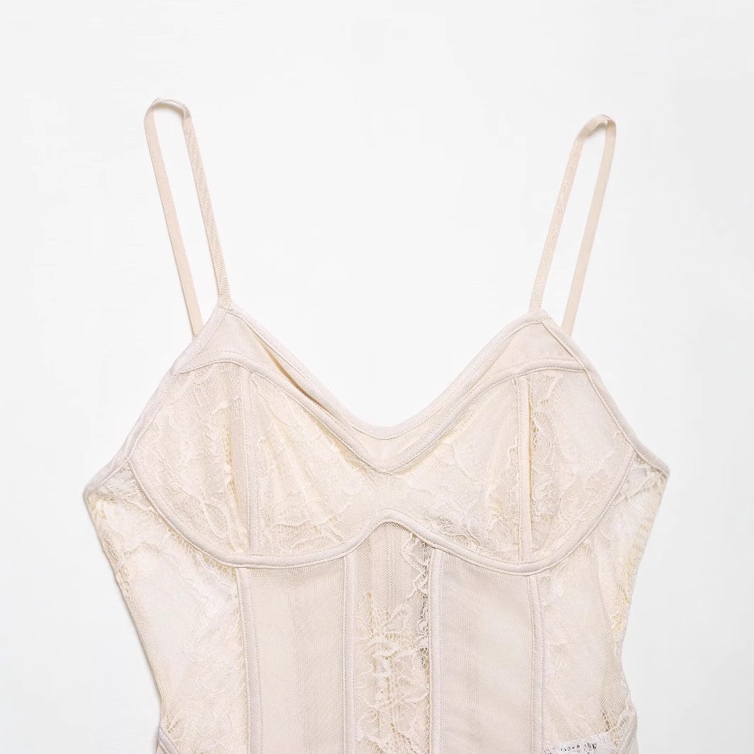 Style Fitted Lace Bodycon Crop Top