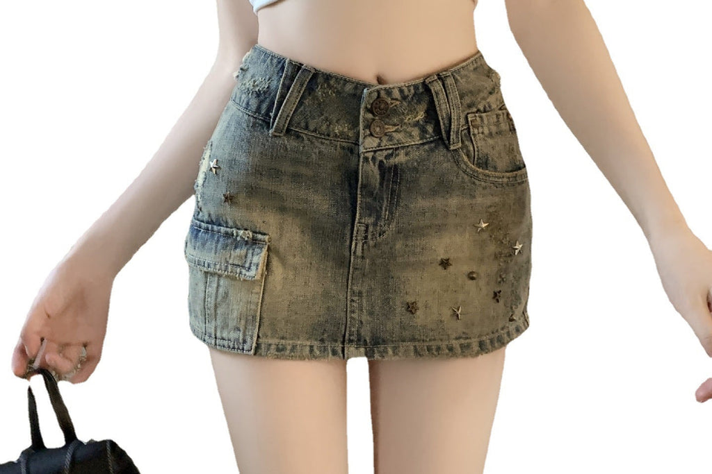 Vintage Y2K Low Waist Denim Mini Skirt