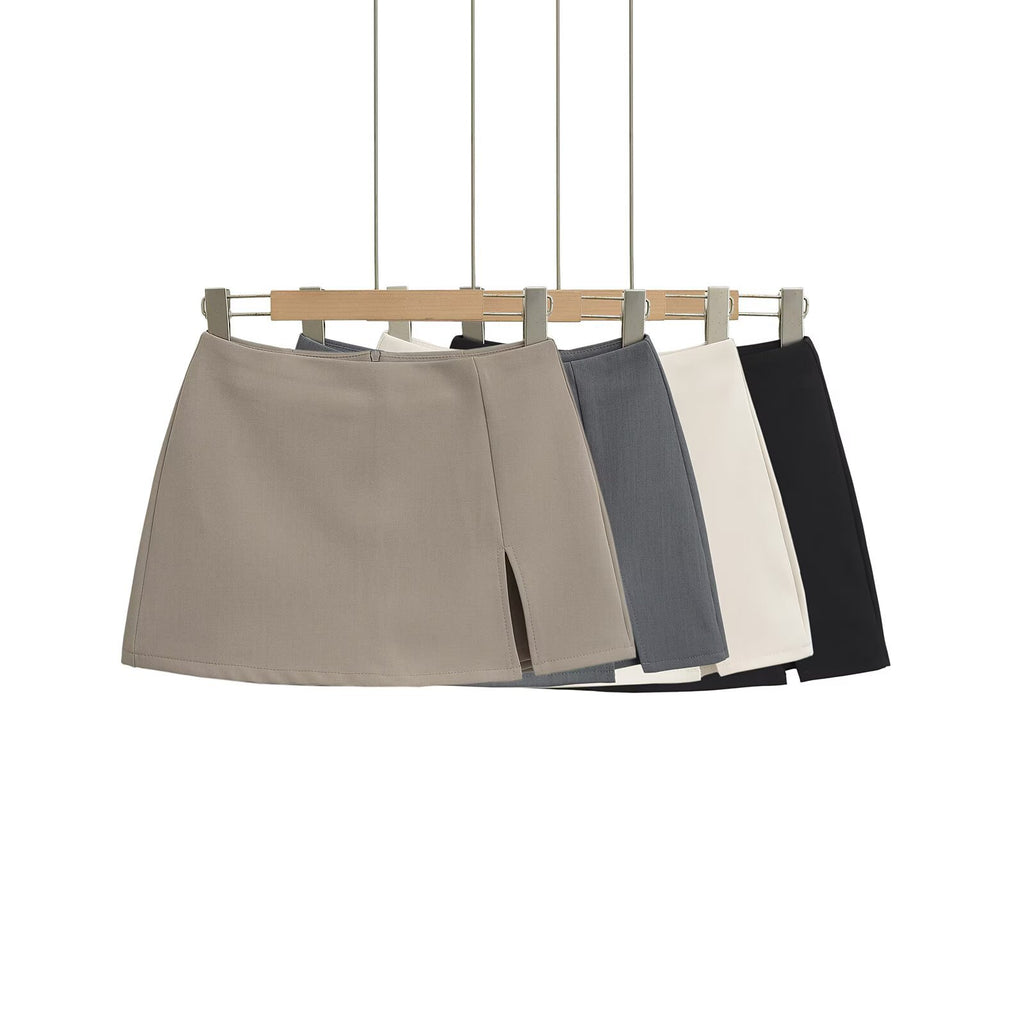 Elegant A-Line Slit Mini Skirt