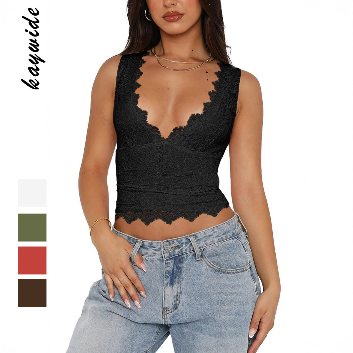 Sexy Lace Y2K Crop Top
