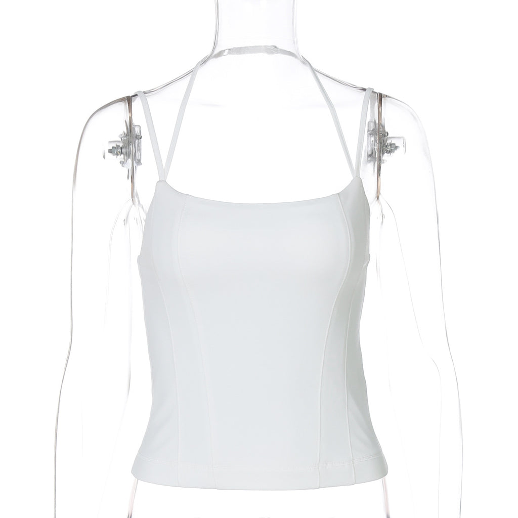 Y2K Slim Strap Crop Top