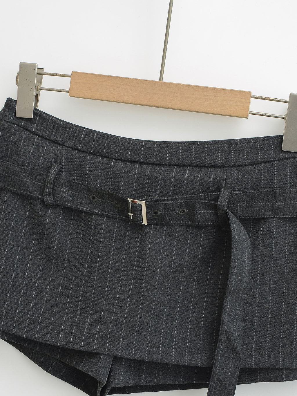 Low Waist Fake Two Piece Striped Pants Half length Skirt