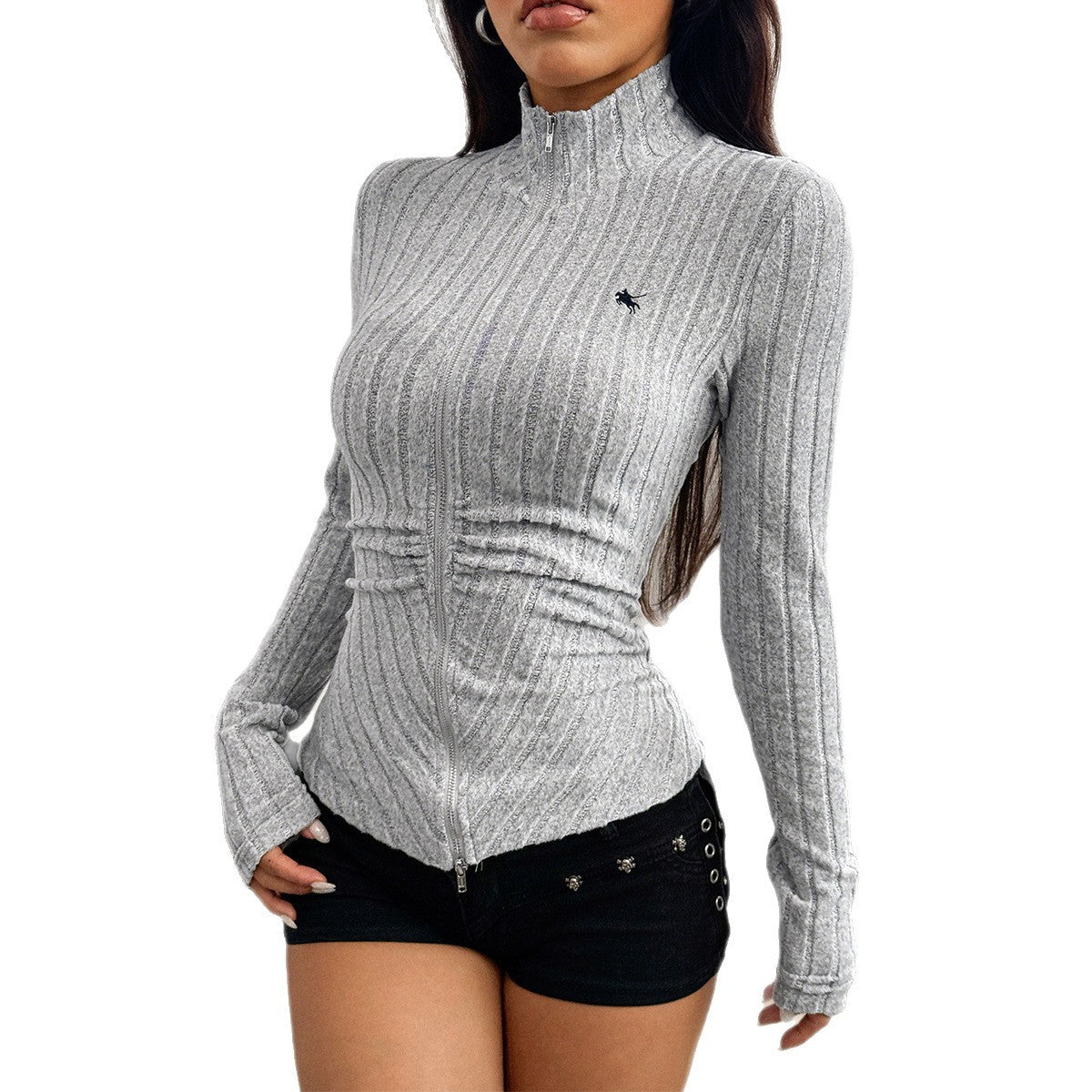 Top de manga larga ajustado para mujer Hot Girl