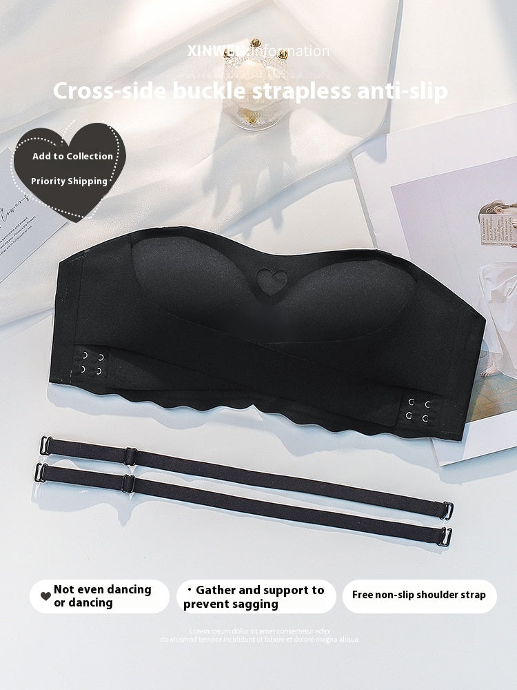 Strapless Push Up Bra With Front Buckle