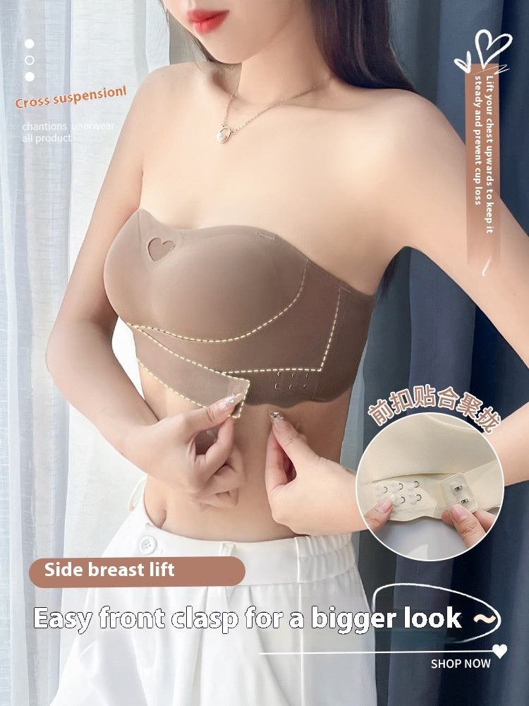 Strapless Push Up Bra With Front Buckle