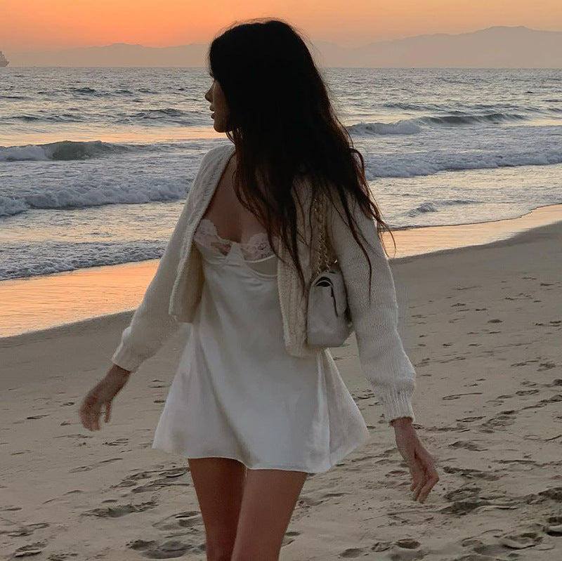 Y2K Lace Strapless Mini Dress