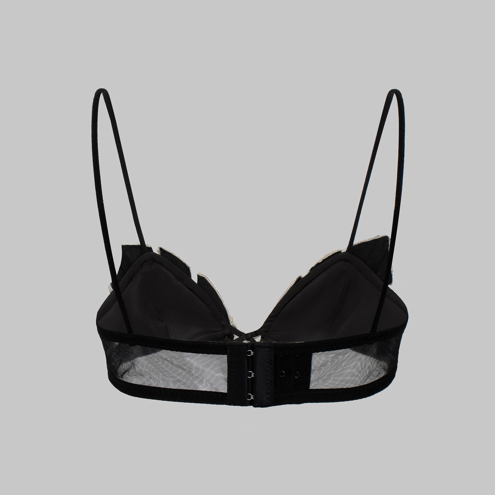 Strapless Crop Top with Rhinestone Chain Leaf Design Fitted Camisole