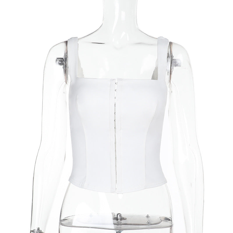 Buckle waist slim fit tank top