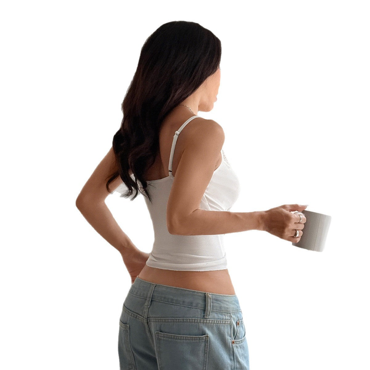 Strap Lace T-Shirt Tank Top