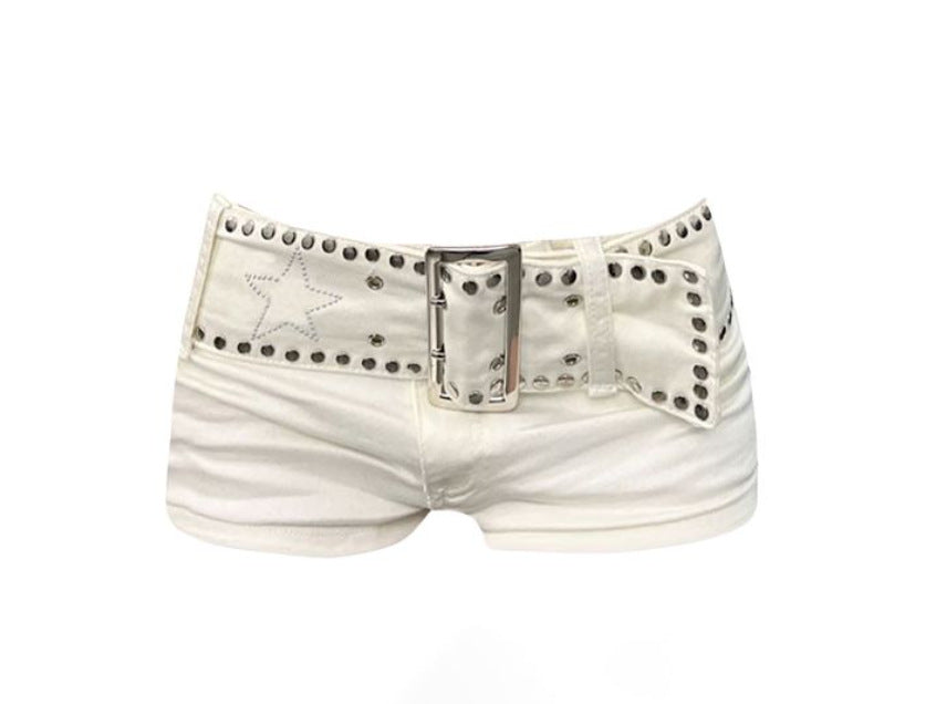 Vintage Y2K Low Rise White Denim Shorts