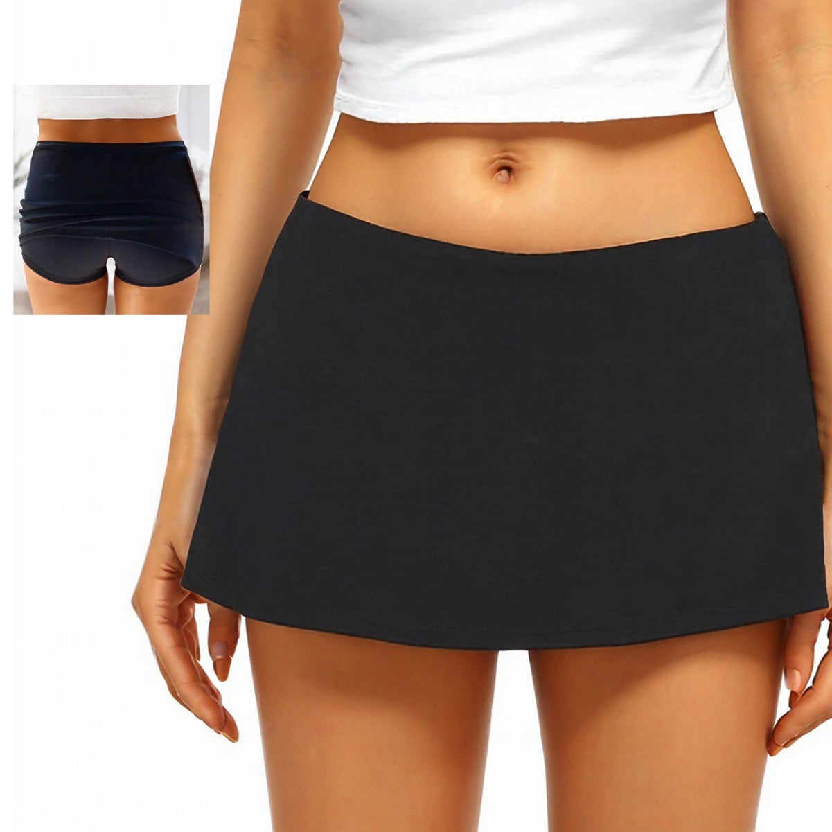 Minifalda de cintura baja: estilo deportivo y desenfadado