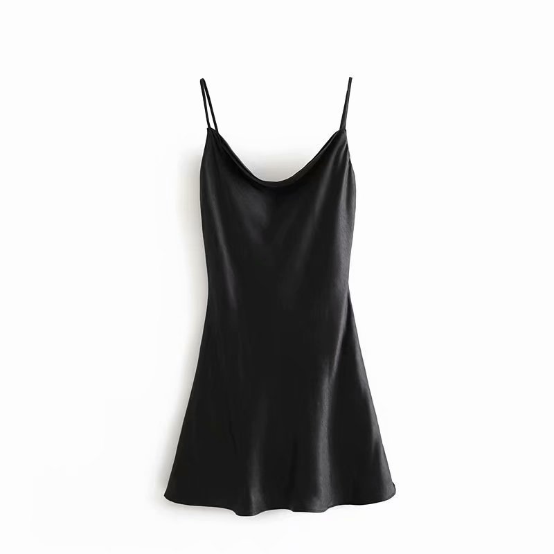 Y2K Satin Mini Slip Dress - Glossy Matcha Green