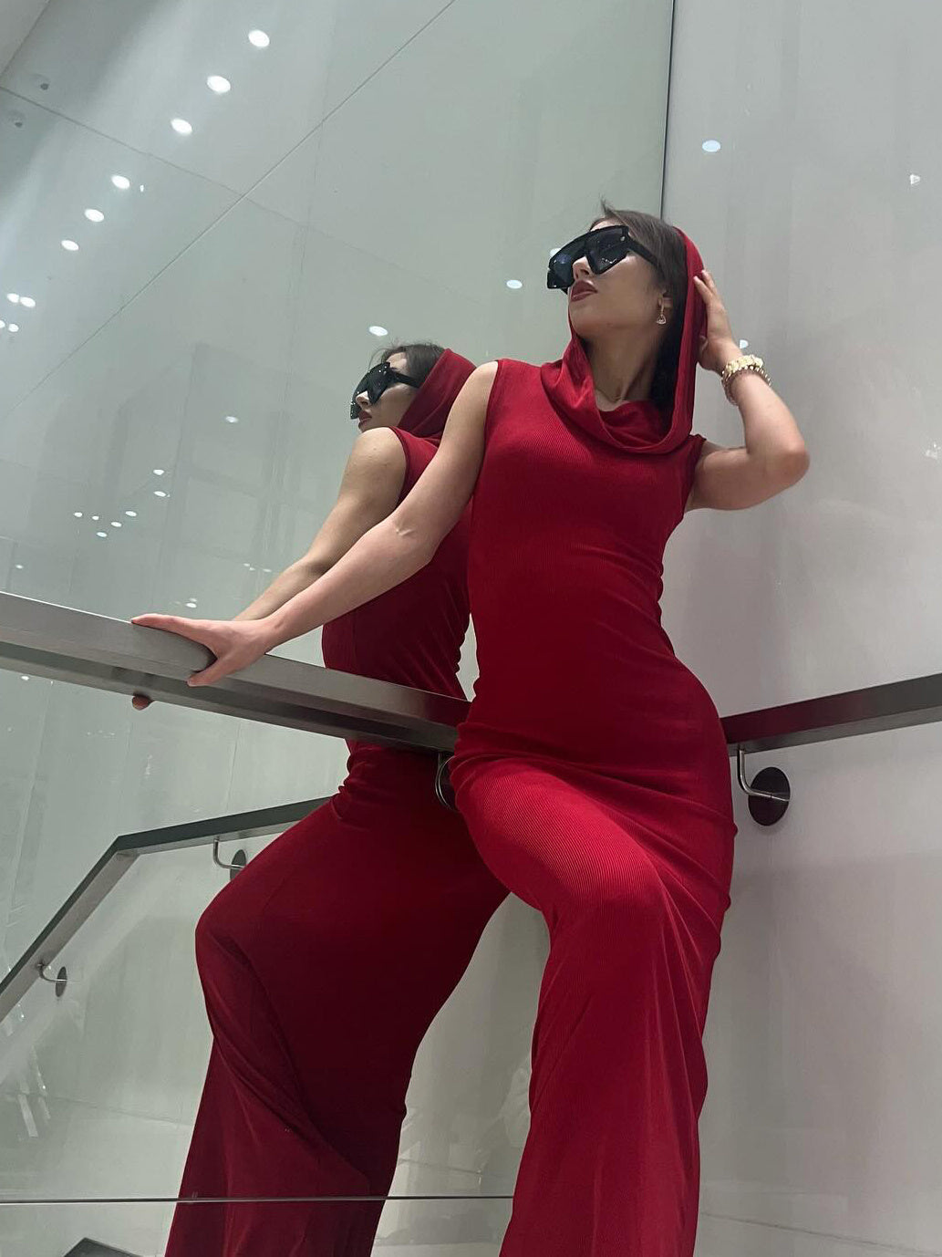 Maxi Hooded Dress – Red Hot and Radiant