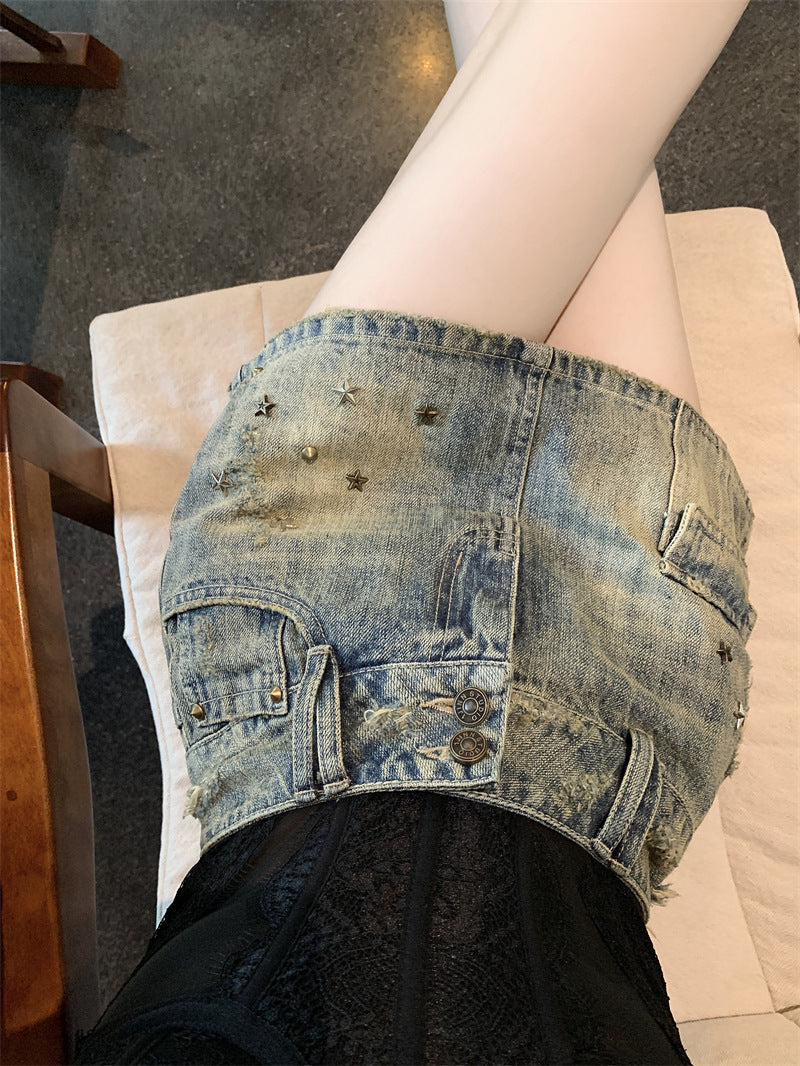 Vintage Y2K Low Waist Denim Mini Skirt