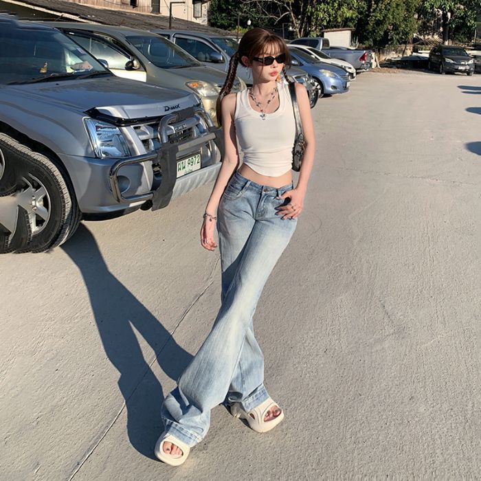 Vaqueros acampanados retro de cintura baja – Hot Girl Energy